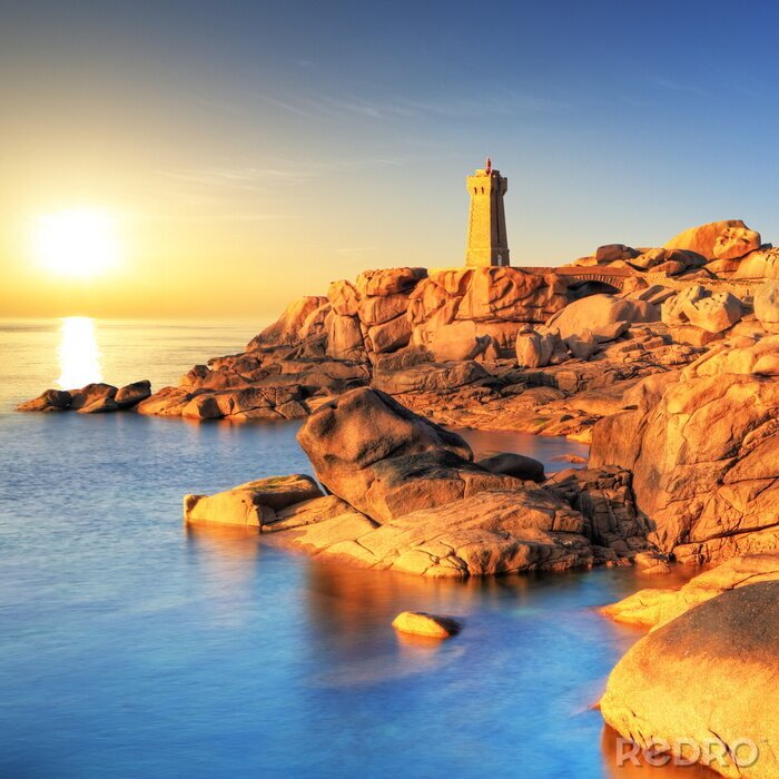 Sticker Geometrische vuurtoren in de zon