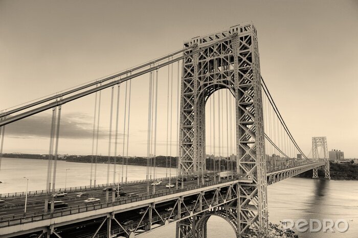 Sticker George Washington Bridge zwart en wit
