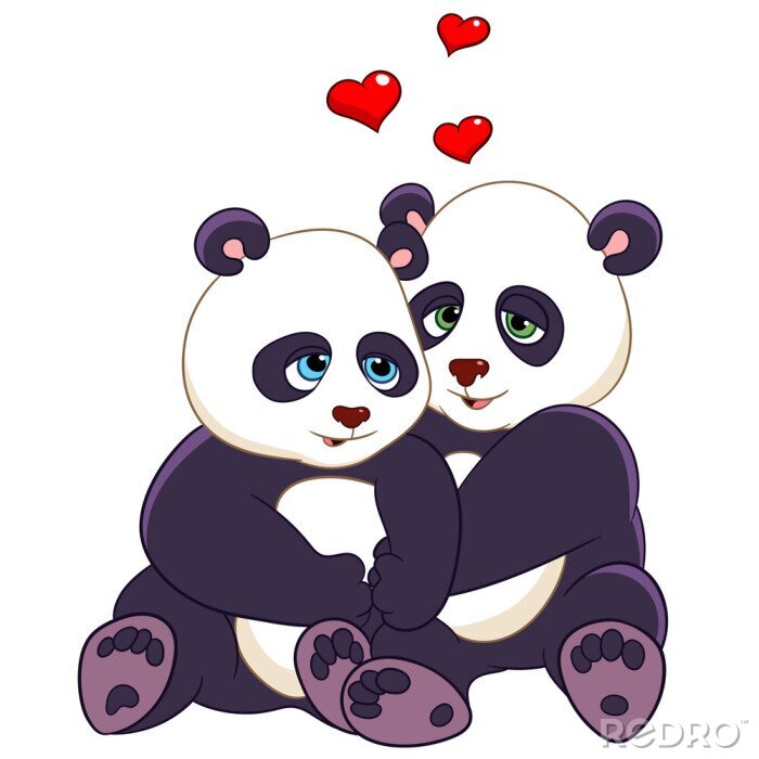 Sticker gepassioneerde panda's