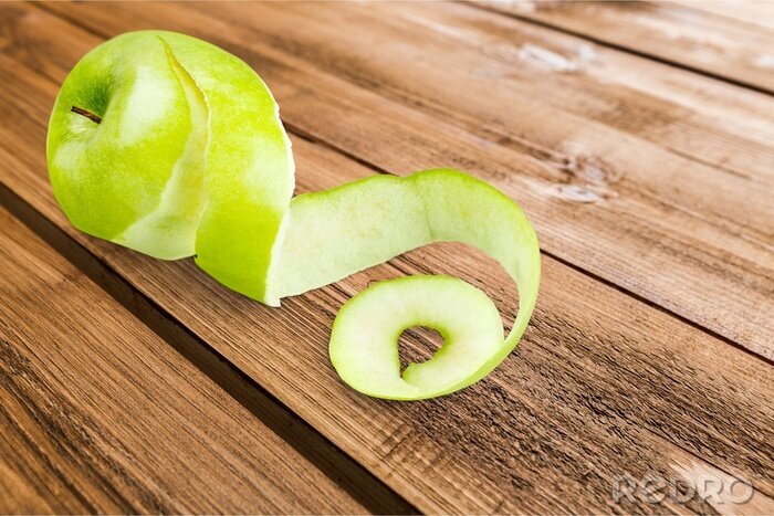 Sticker Gepelde groene appel