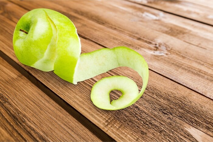Sticker Gepelde groene appel