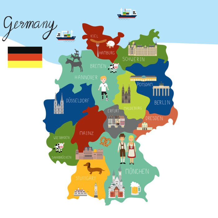 Sticker Germany map hand draw vector. illustration EPS10.