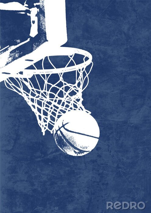 Sticker geschilderde basketbalbal