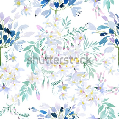 Sticker Geschilderde compositie met bloemen