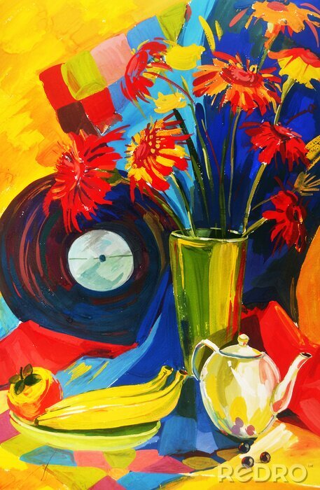 Sticker Geschilderde stillevencompositie