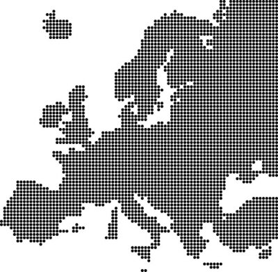 Sticker Gestippelde kaart van Europa
