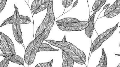 Sticker Getekende plantenbladeren