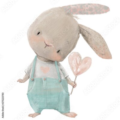 Sticker Geverfde grijze beer