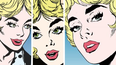 Sticker Gezicht van een jonge vrouw met mooie ogen