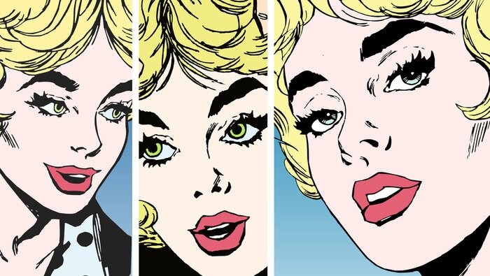 Sticker Gezicht van een jonge vrouw met mooie ogen