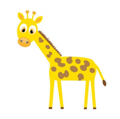 Sticker Giraf met grote ogen kinderillustratie