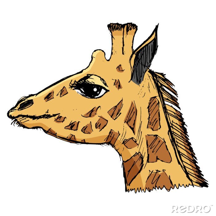 Sticker giraffe, illustratie van het wild, dierentuin, het wild, dier van Afri