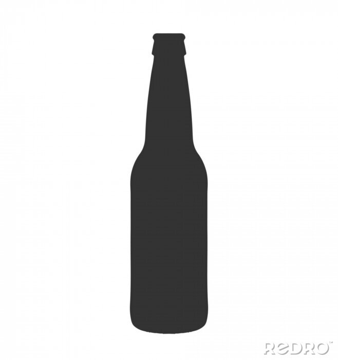 Sticker glass beer bottle icon shape symbol. Vector illustration image.  Isolated on white background. 