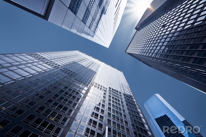 Sticker Glazen wolkenkrabbers in het stadscentrum