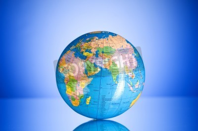 Sticker Globalisation concept - globe against gradient colorful background