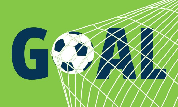 Sticker Gol inscriptie op een groene achtergrond