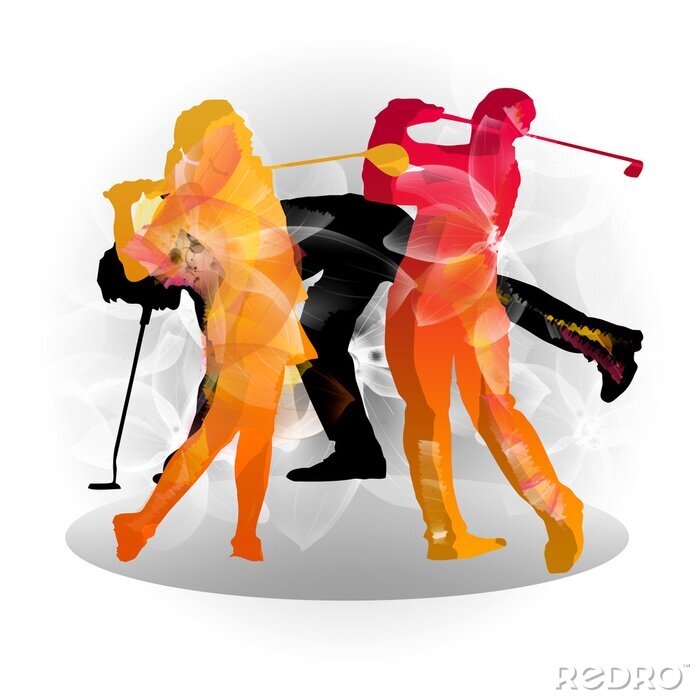 Sticker golf silhouet