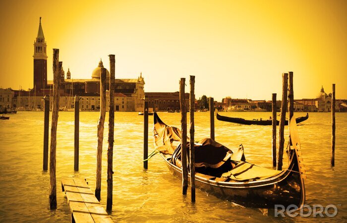 Sticker Gondel in sepia