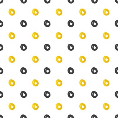 Sticker Gouden en zwarte stippen naadloze patroon achtergrond.