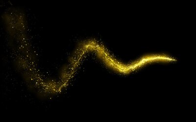 Sticker Gouden sprankelende vallende ster. Stardust trail.