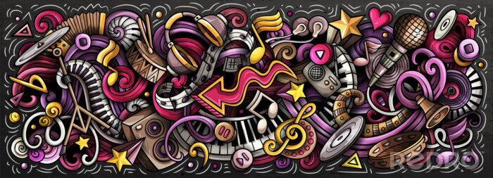 Sticker Graffiti met muziek motief