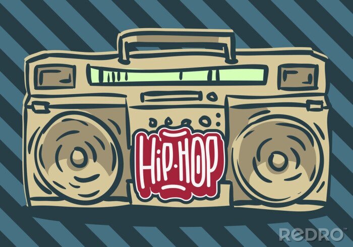 Sticker Grafiek met speler en hip-hop opschrift