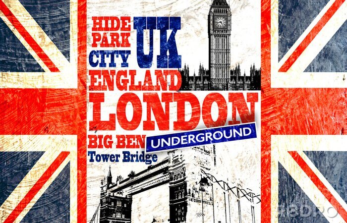 Sticker Grafisch ontwerp met Britse vlag