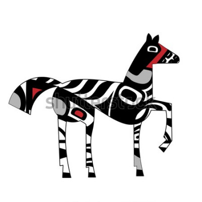 Sticker Grafisch paard Noord-Indische inspiratie
