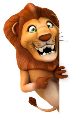 Sticker Grafische grappige leeuw