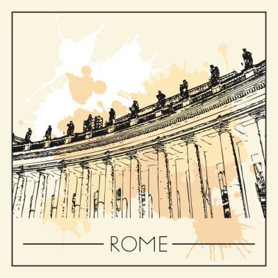 Sticker Grafische illustratie met decoratieve architectuur 32