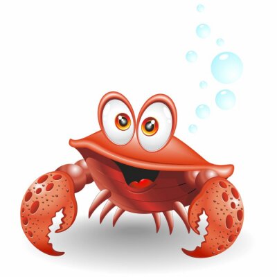 Sticker Granchio Cartoon-Cartoon van de Krab-Vector