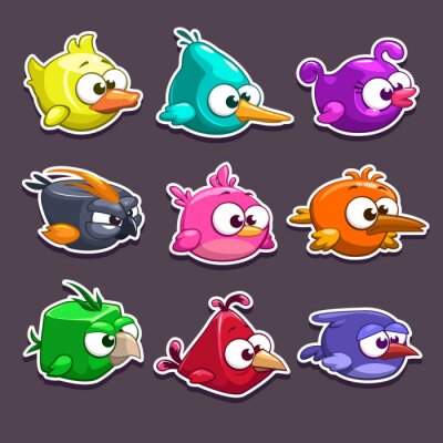 Sticker Grappige cartoon vogels stickers