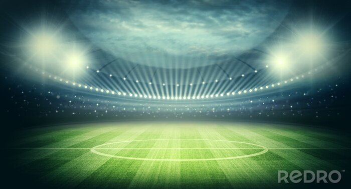 Sticker Grasmat verlicht door schijnwerpers