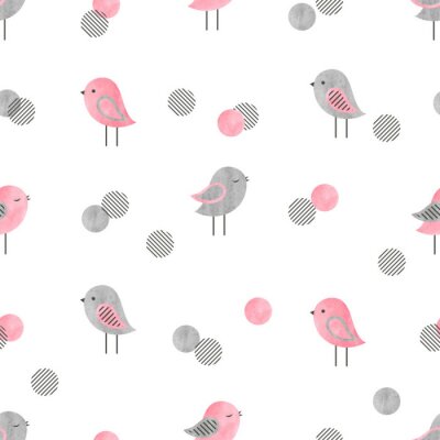 Grijs-roze vogels op een witte achtergrond