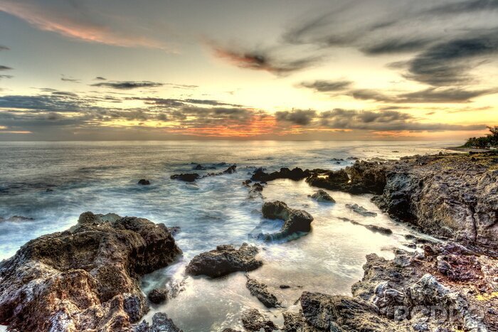 Sticker Grijs uitzicht op zee