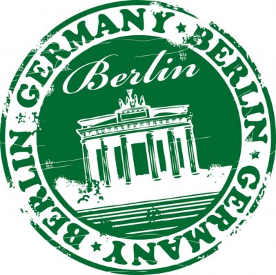 Sticker Groen stempel met de naam Berlin