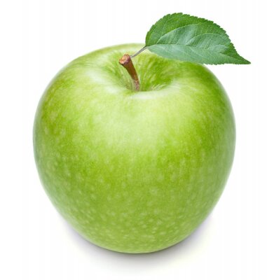 Groene appel met een blad
