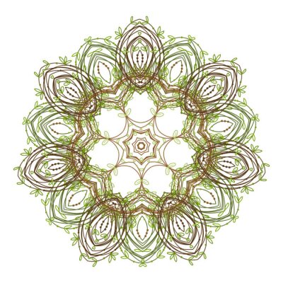 Sticker Groene blad patroon voor uw ontwerp