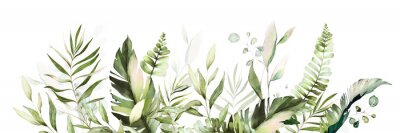 Sticker Groene bladeren op een witte achtergrond