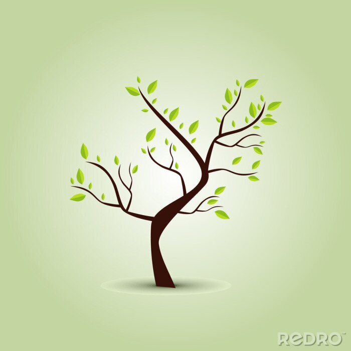 Sticker Groene boom Achtergrond