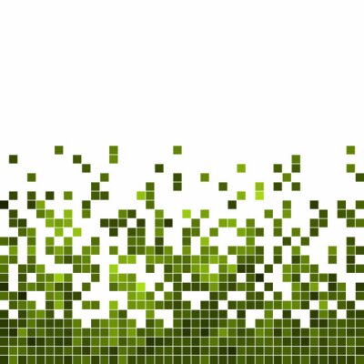Sticker Groene pixels op een witte achtergrond