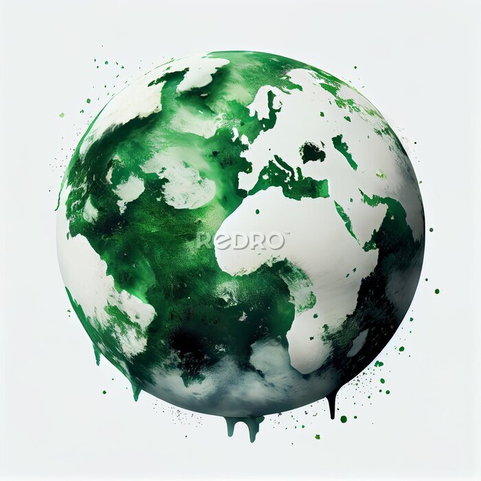 Sticker Groene wereldbol