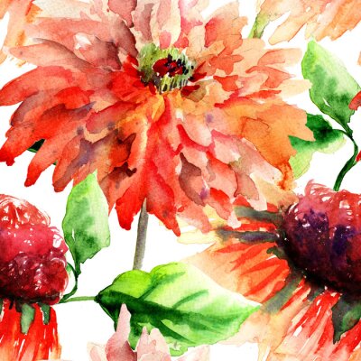 Sticker Grote bloemen beschilderd met verf