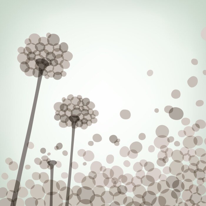 Sticker Grote bloemen in een abstracte vorm