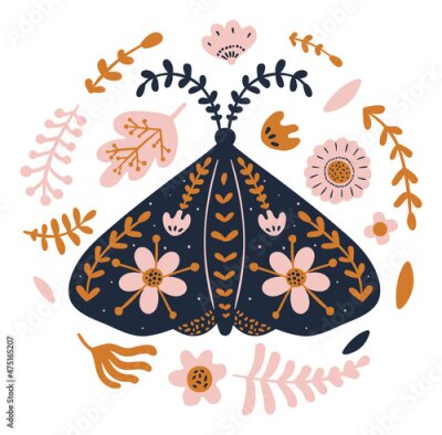 Sticker Grote boho vlinder