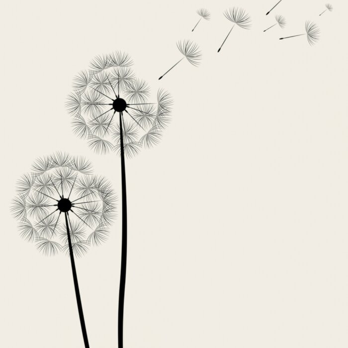 Sticker Grote paardebloem bloemen