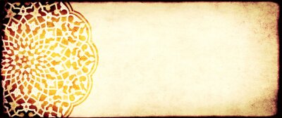 Sticker Grunge background with paper texture and floral ornament