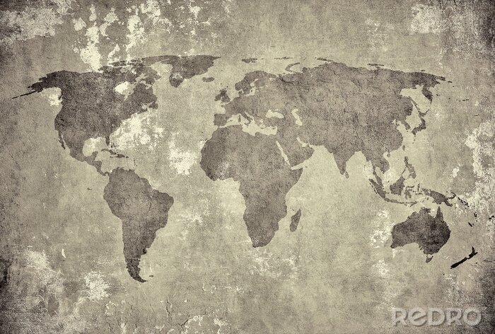 Sticker grunge map of the world