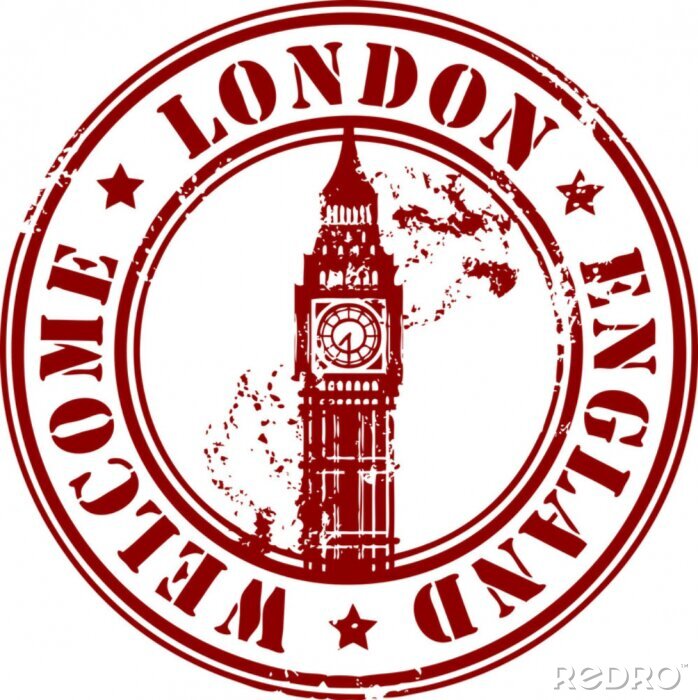 Sticker Grunge stempel met Londen, Engeland, Welkom binnen