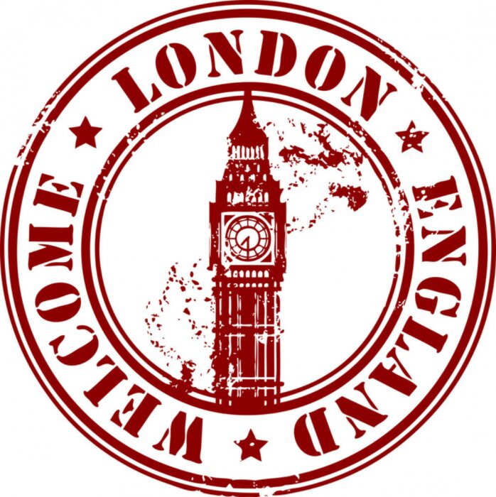 Sticker Grunge stempel met Londen, Engeland, Welkom binnen